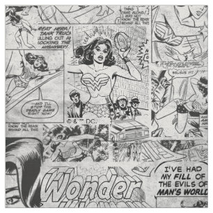 Tela Patrón de Cómic Antiguo de Mujer Maravilla