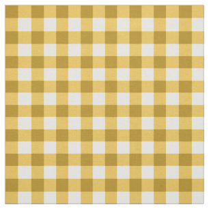 Tela Patrón De Comprobación De Gingham Amarillo Y Bla