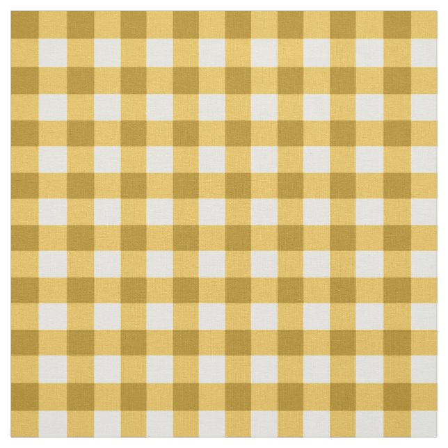 Tela Patrón De Comprobación De Gingham Amarillo Y Blanc (Retal)