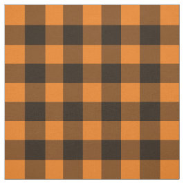 Tela Patrón de comprobación de Gingham del Naranja Negr