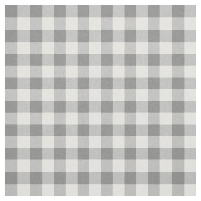 Tela Patrón De Comprobación De Gingham Gris Y Blanco (Retal)
