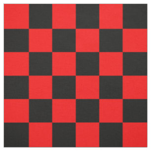 Tela Patrón de comprobación de negro rojo