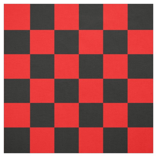 Tela Patrón de comprobación de negro rojo (Retal)