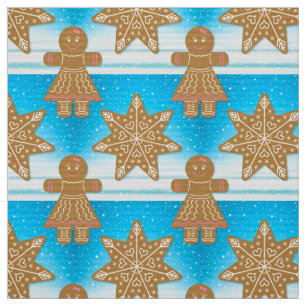 Tela Patrón de Cookies de pan de jengibre Brillantes de