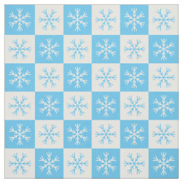 Tela Patrón de copo de nieve blanco azul claro