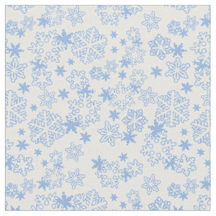 Tela Patrón de copo de nieve invernal azul claro