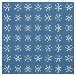 Tela Patrón de copos de nieve azul blanco