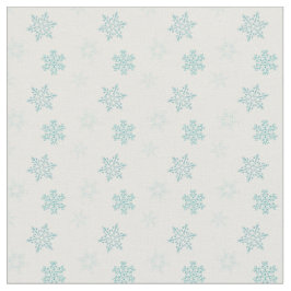 Tela Patrón de copos de nieve azules y blancos