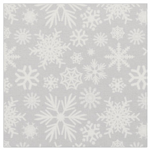 Tela Patrón de copos de nieve de invierno gris Chic aco