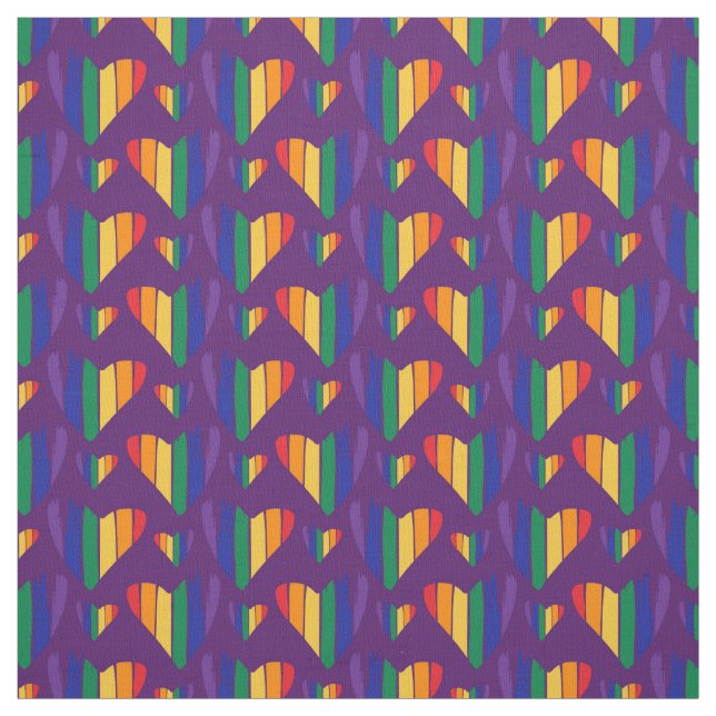 Tela Patrón de corazones arco iris (Retal)