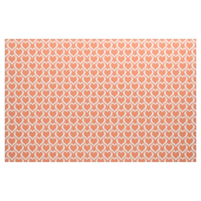 Tela Patrón de Corazones Blancos de Coral ("Cuarto gordo" (fat quarter))