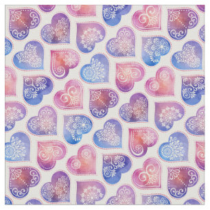 Tela Patrón de corazones de Mandala