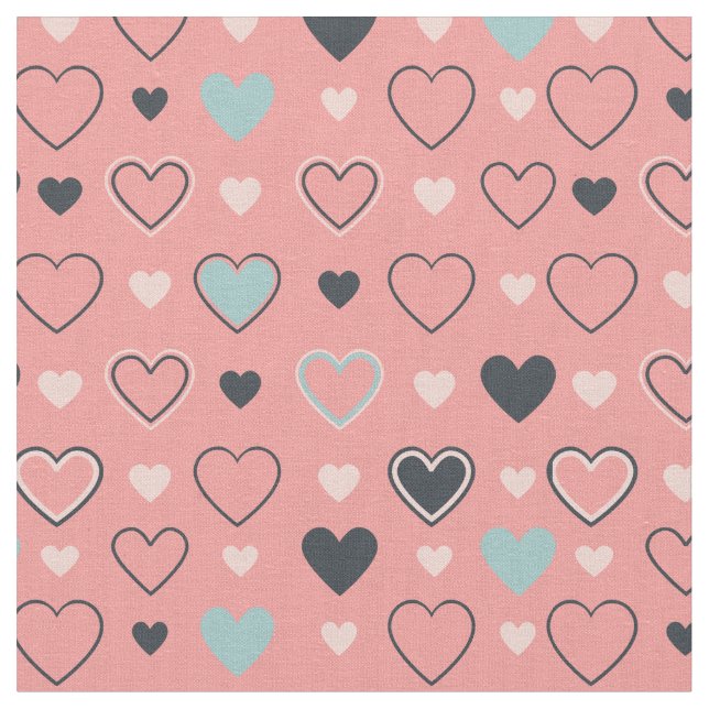 Tela Patrón de corazones de San Valentín (De cerca)