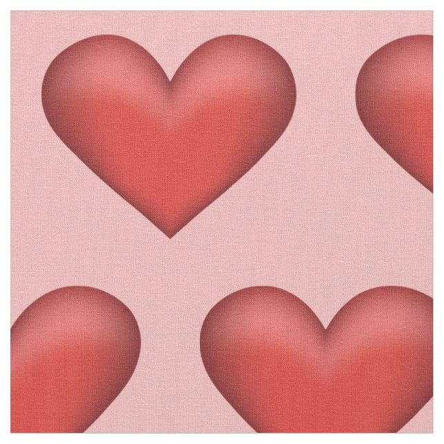 Tela Patrón de Corazones Ilustrados Rojos (De cerca)
