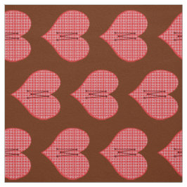 Tela Patrón de corazones monogramados alegres y diverti
