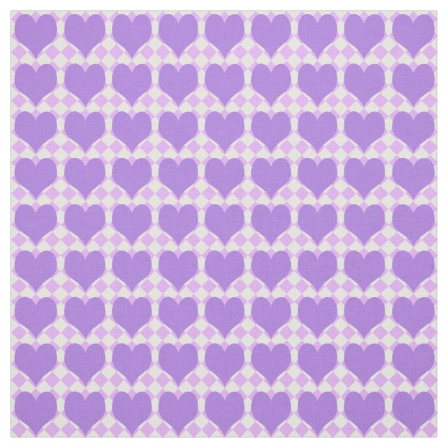Tela Patrón de Corazones Morados (Retal)