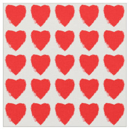 Tela Patrón de Corazones Rojos