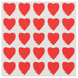 Tela Patrón de Corazones Rojos