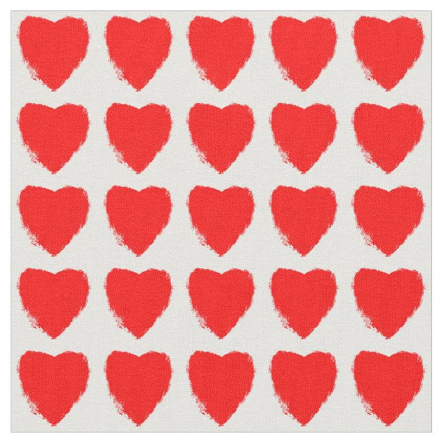 Tela Patrón de Corazones Rojos (De cerca)