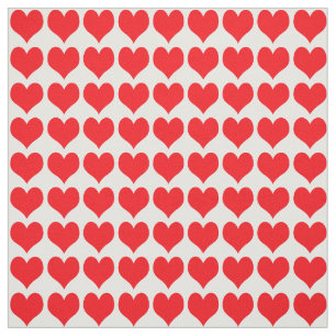 Tela Patrón de Corazones Rojos