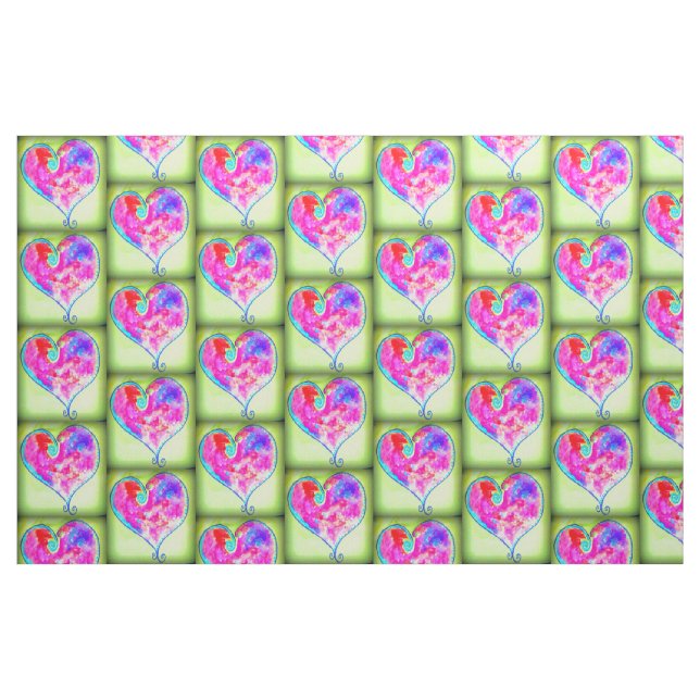 Tela patrón de corazones rosa rápido ("Cuarto gordo" (fat quarter))