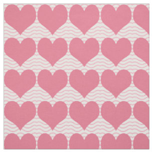 Tela Patrón de Corazones Rosas