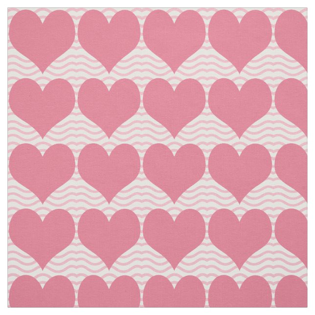 Tela Patrón de Corazones Rosas (Retal)