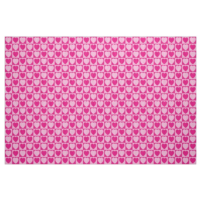 Tela patrón de corazones rosas ("Cuarto gordo" (fat quarter))