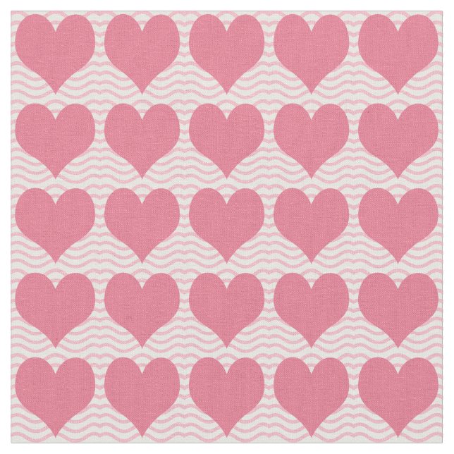 Tela Patrón de Corazones Rosas (De cerca)