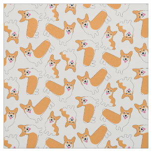 Tela Patrón de corgi galés súper lindo