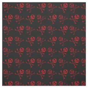 Tela Patrón de cráneo de Personalizado rojo