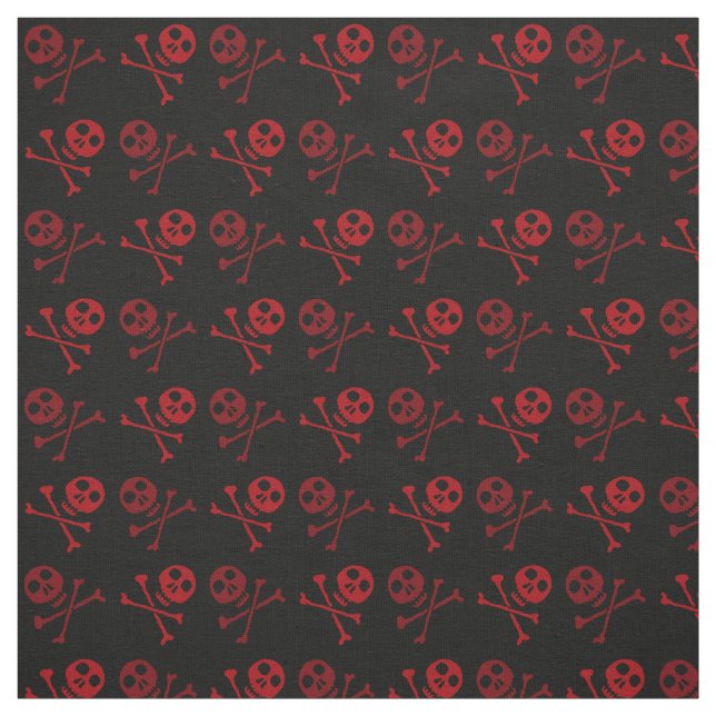 Tela Patrón de cráneo de Personalizado rojo (Retal)