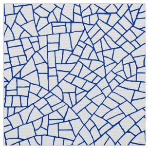 Tela Patrón de craquelura - Azul marino sobre blanco