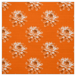 Tela Patrón de crisantemo - Naranja