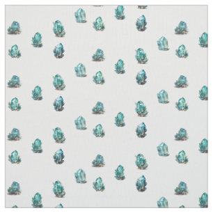 Tela Patrón de cristales de acuarela en blanco