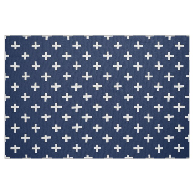Tela Patrón de cruces - Índigo ("Cuarto gordo" (fat quarter))