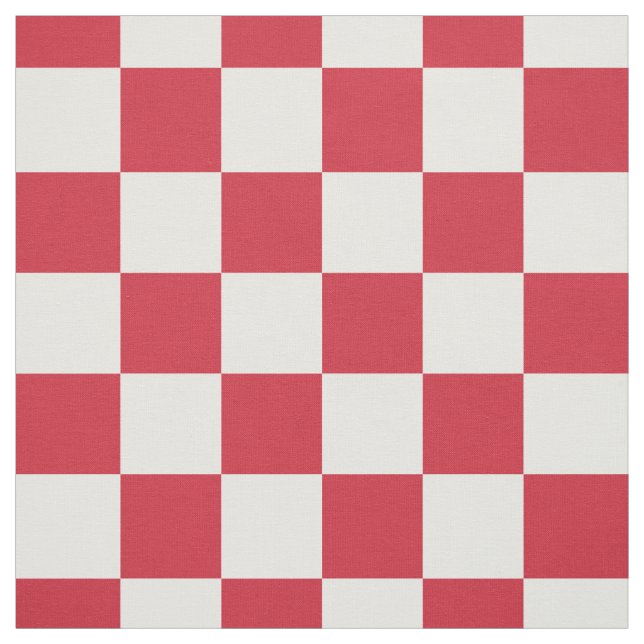 Tela Patrón de Cuadrado de Cuadros Viejos Rojo Blanco (Retal)