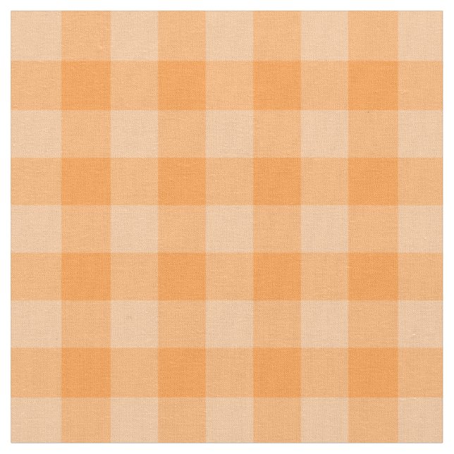 Tela Patrón de Cuadro de Gingham Naranja Chic (De cerca)