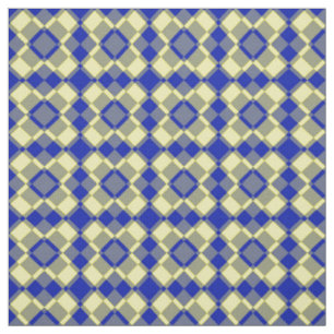 Tela Patrón de cuadros Argyle azul amarillo