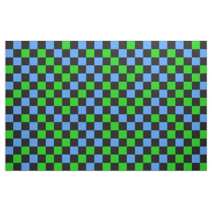 Tela Patrón de cuadros azules, verdes y negros