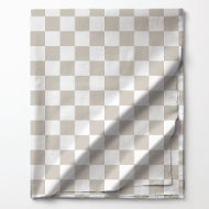 Tela Patrón de cuadros bronceado y blanco