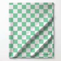 Patrón de Cuadros Clásico Verde Menta y Blanco
