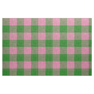 Tela Patrón de cuadros cruzados rosa y verde