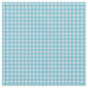 Tela Patrón de Cuadros de Gingham Azul Turquesa Brillan