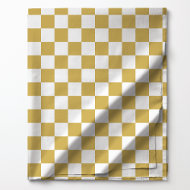 Tela Patrón de cuadros dorado y blanco