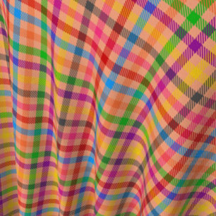 Tela Patrón de cuadros escoceses de gingham color naran