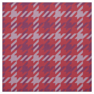 Tela Patrón de cuadros escoceses houndstooth rojo carme