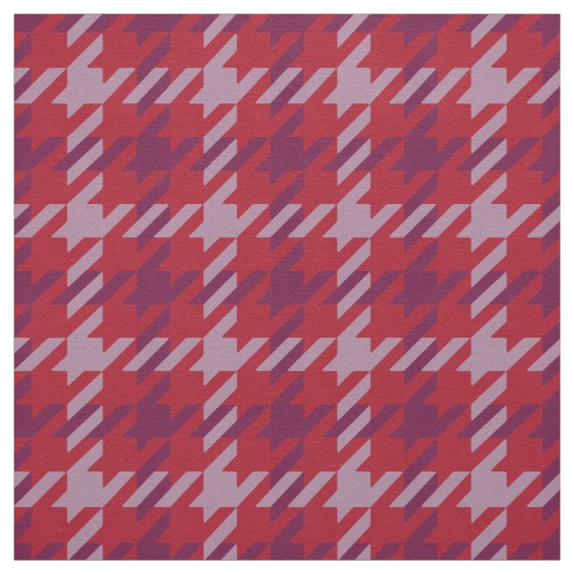 Tela Patrón de cuadros escoceses houndstooth rojo carme (Retal)
