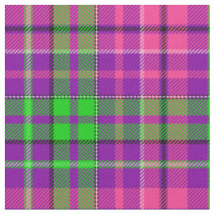 Tela Patrón de cuadros escoceses rosa y verde sobre púr