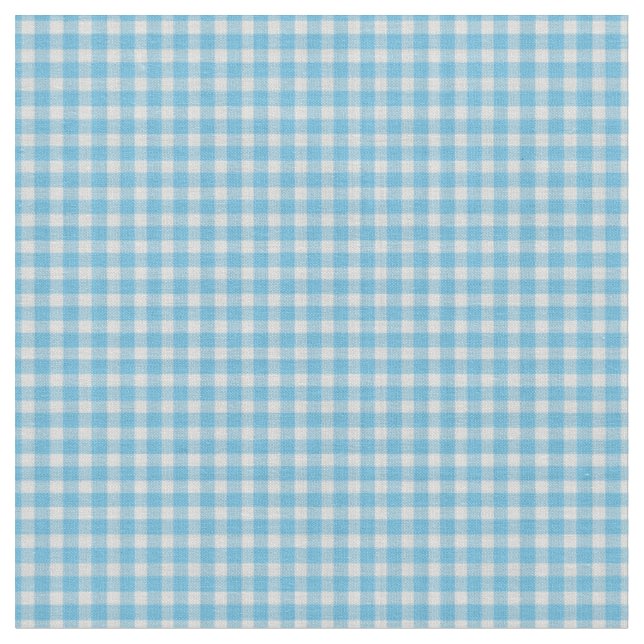 Tela Patrón de Cuadros Gingham Azul Cielo Claro   (De cerca)